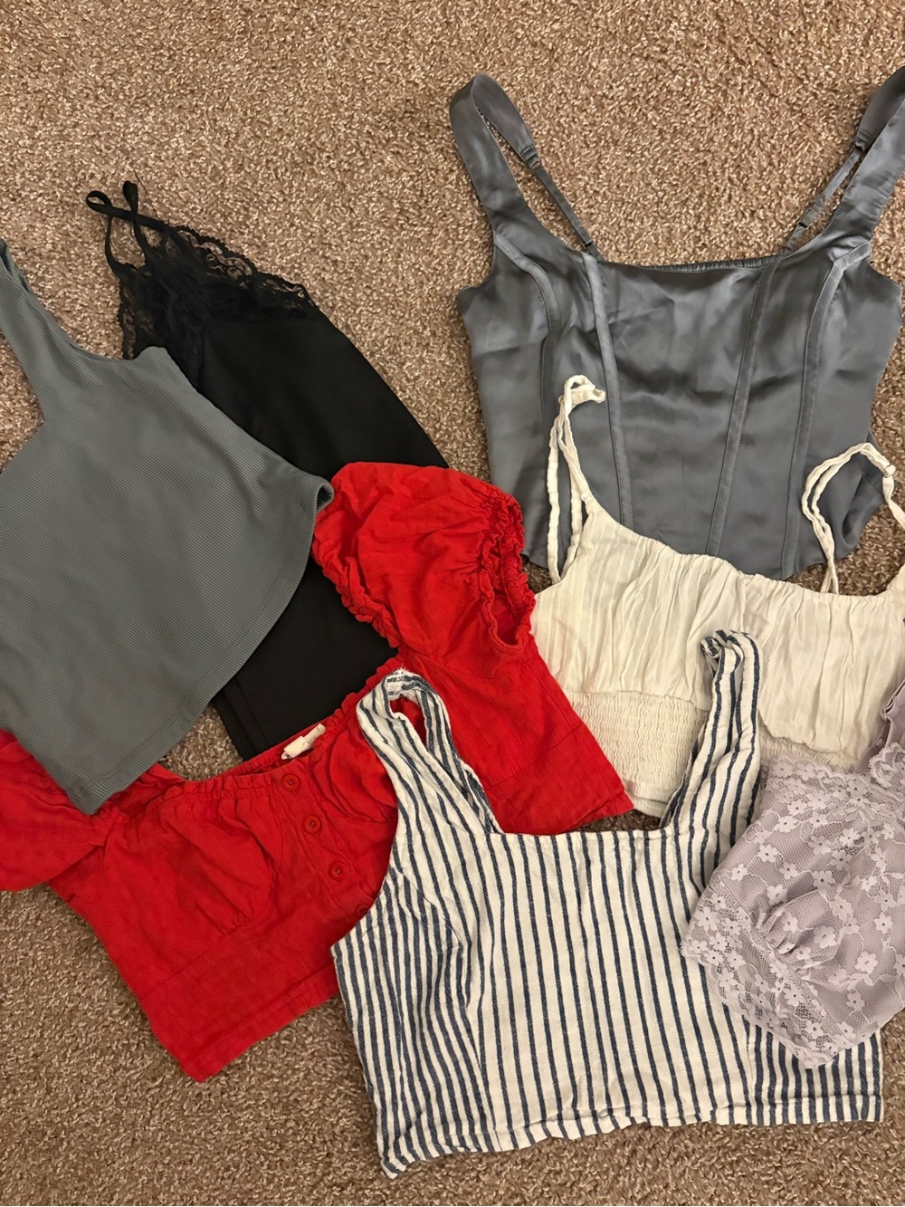 Bundle of 7 Summer Tops - Mixed Colors, Patterns, Styles
